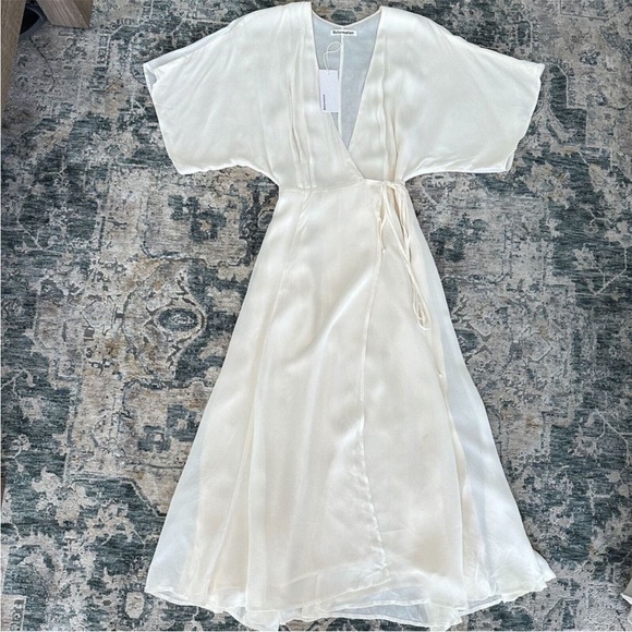 Reformation Karen Ivory Wrap Dress Small - Picture 3 of 5